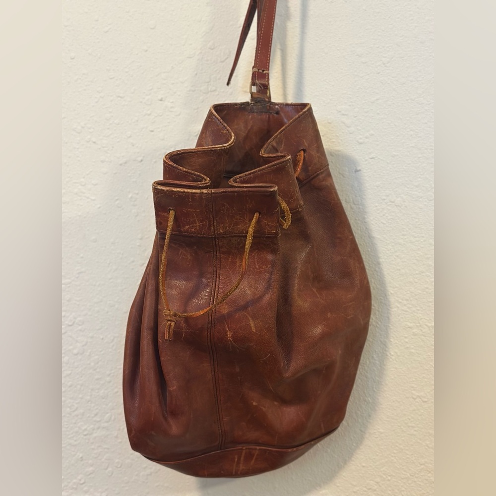Vintage Coach Drawstring Bucket Knapsack